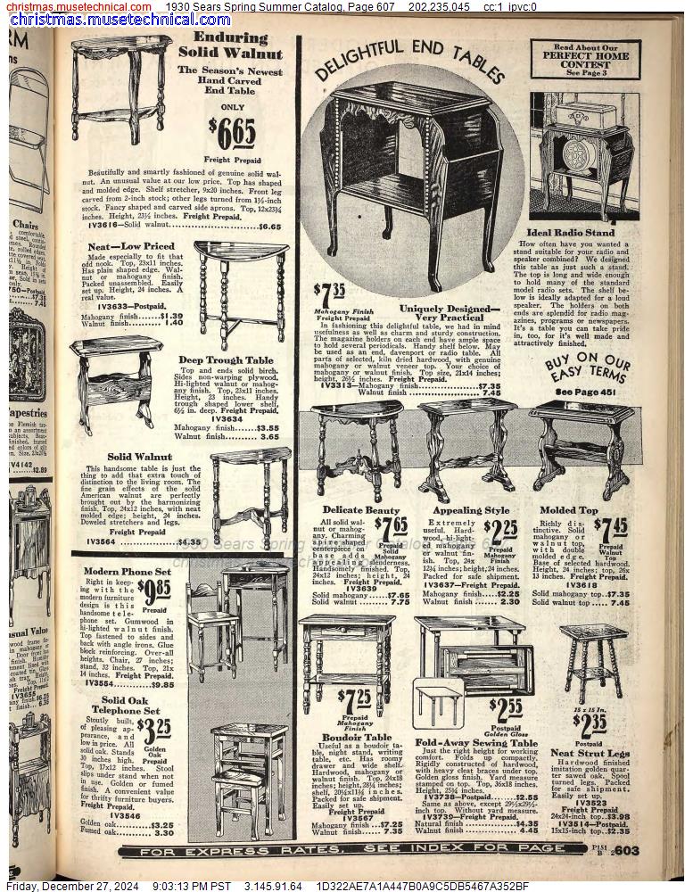 1930 Sears Spring Summer Catalog, Page 607