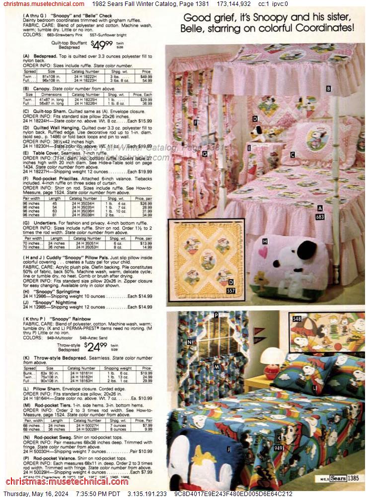 1982 Sears Fall Winter Catalog, Page 1381