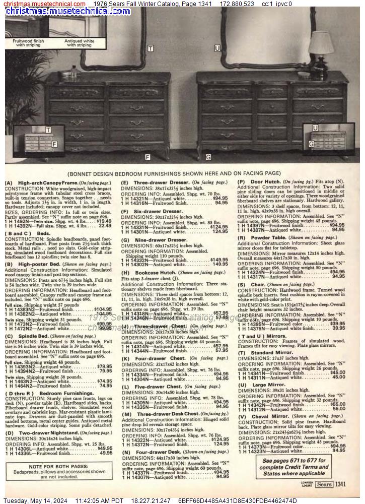 1976 Sears Fall Winter Catalog, Page 1341