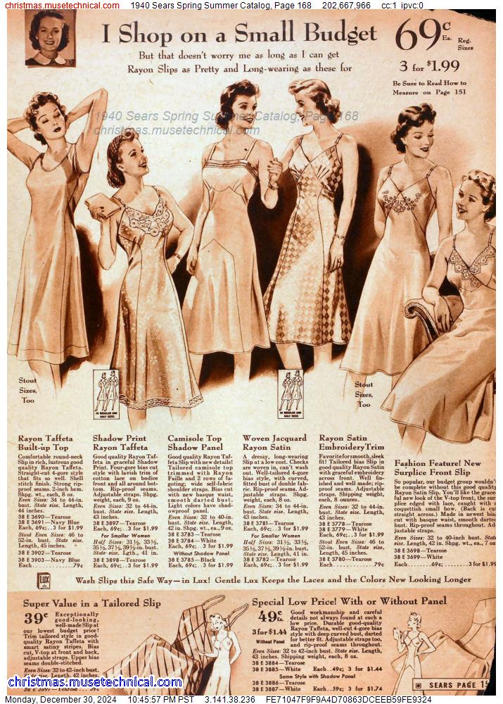 1940 Sears Spring Summer Catalog, Page 168