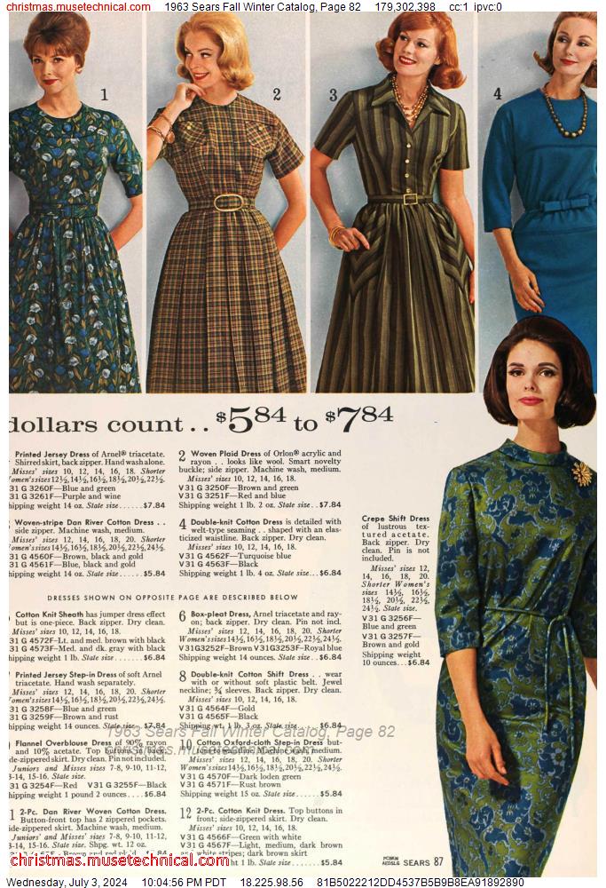 1963 Sears Fall Winter Catalog, Page 82