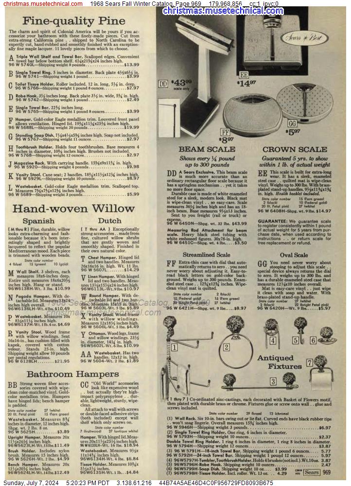 1968 Sears Fall Winter Catalog, Page 969