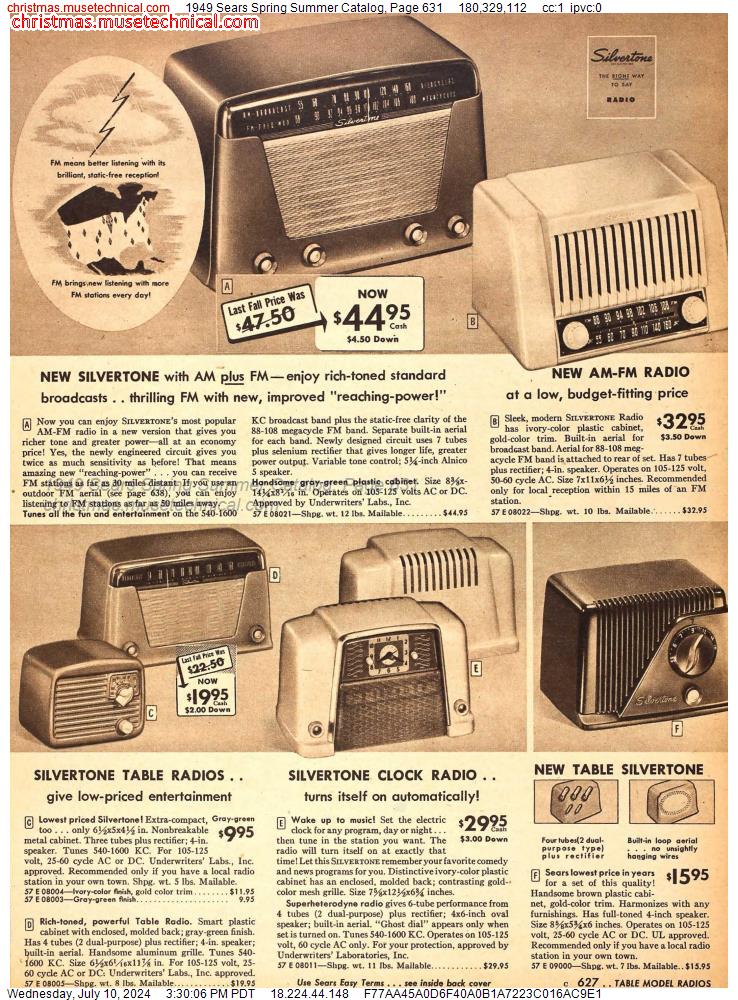 1949 Sears Spring Summer Catalog, Page 631