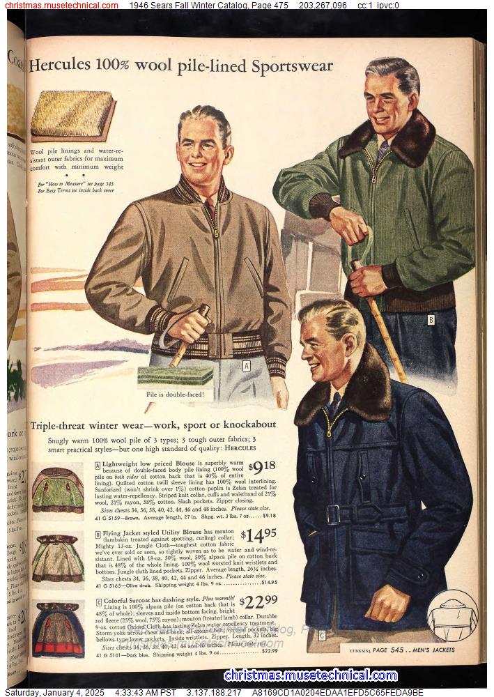 1946 Sears Fall Winter Catalog, Page 475