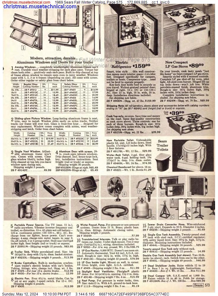 1969 Sears Fall Winter Catalog, Page 575