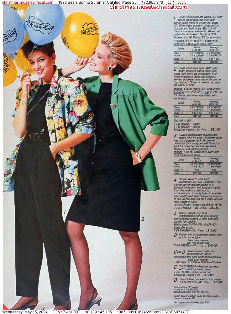 1986 Sears Spring Summer Catalog, Page 20