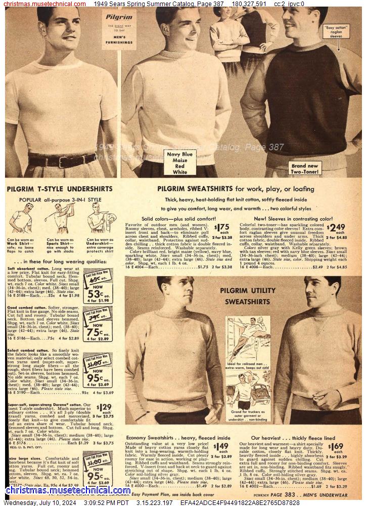 1949 Sears Spring Summer Catalog, Page 387