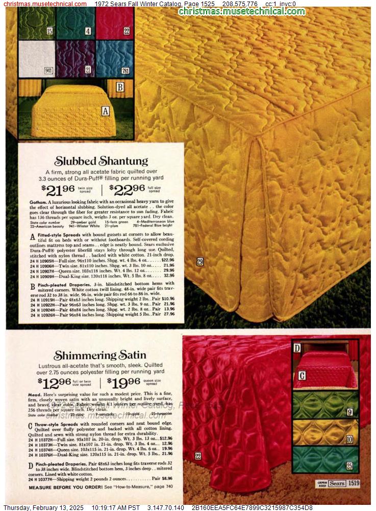 1972 Sears Fall Winter Catalog, Page 1525