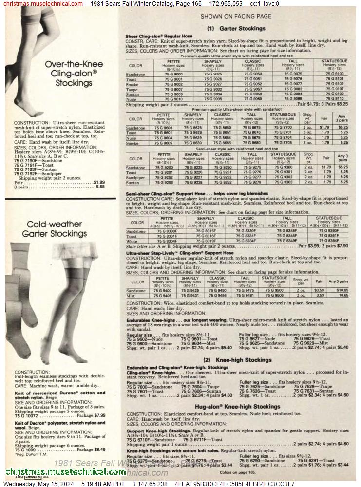 1981 Sears Fall Winter Catalog, Page 166