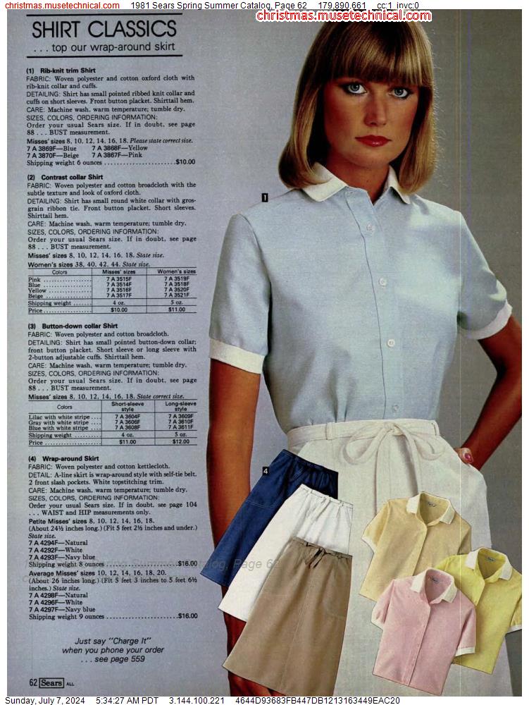 1981 Sears Spring Summer Catalog, Page 62