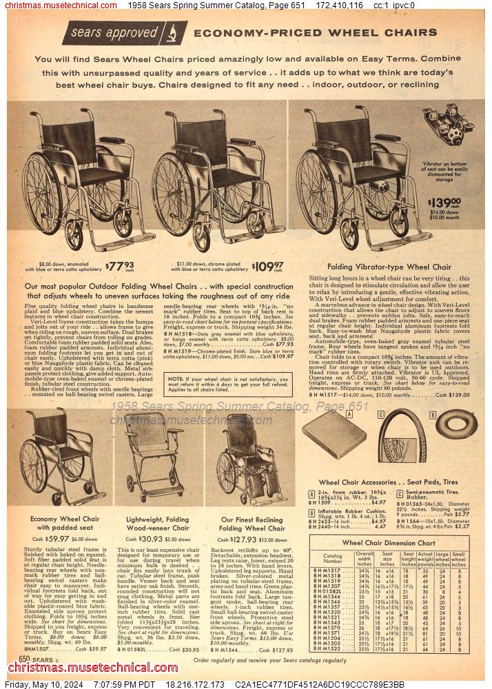1958 Sears Spring Summer Catalog, Page 651