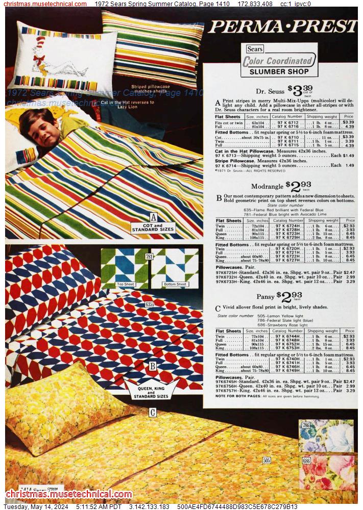 1972 Sears Spring Summer Catalog, Page 1410