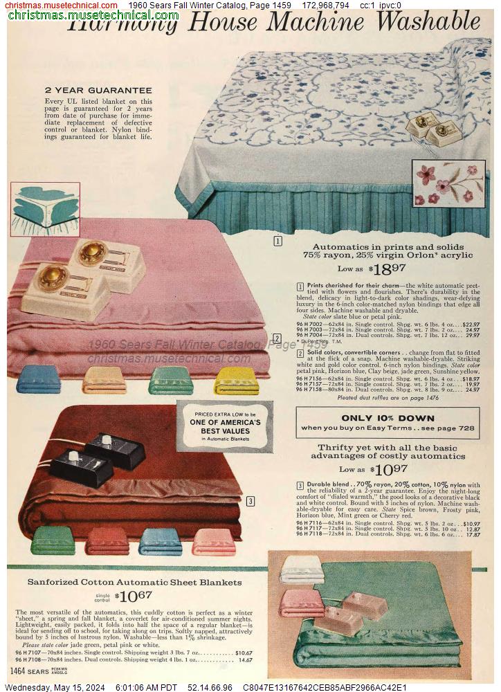 1960 Sears Fall Winter Catalog, Page 1459