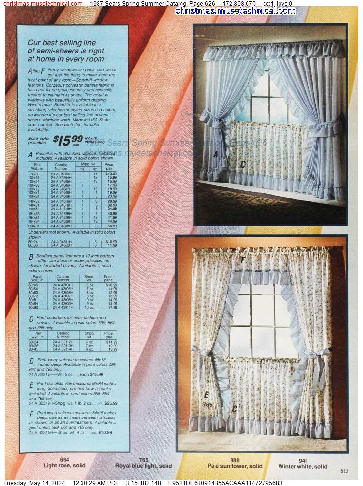 1987 Sears Spring Summer Catalog, Page 626