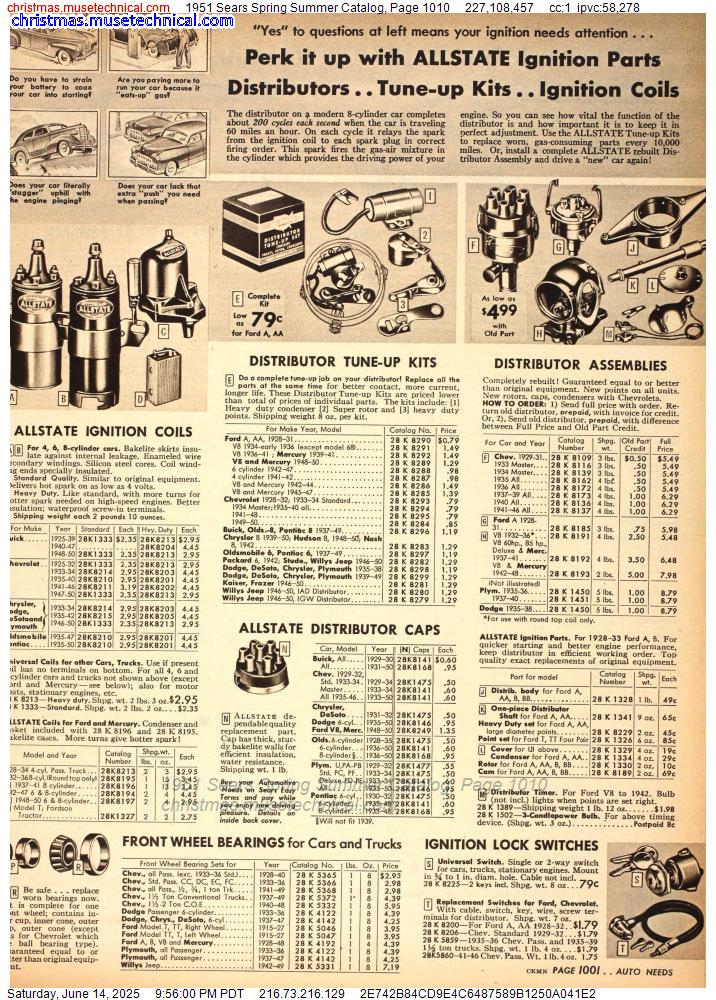 1951 Sears Spring Summer Catalog, Page 1010