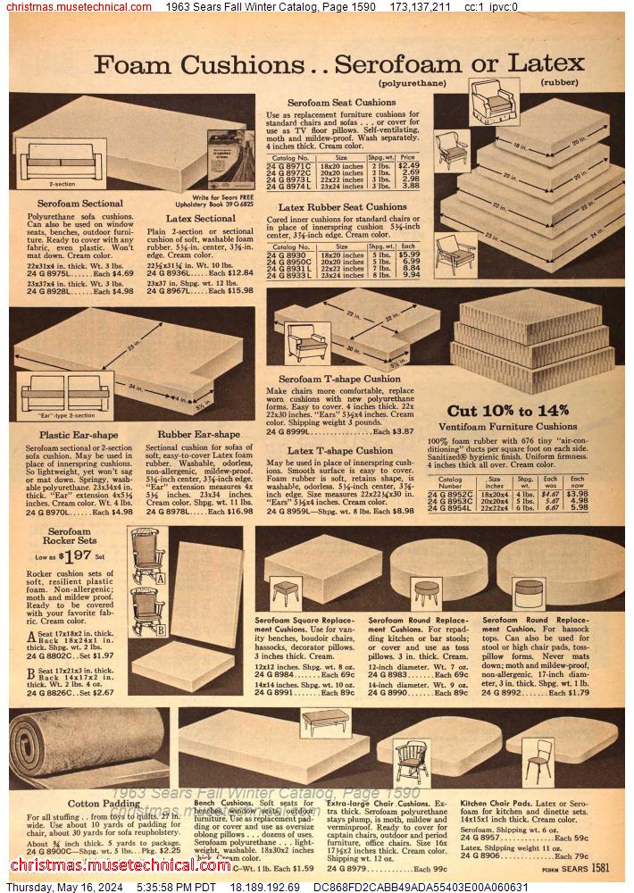 1963 Sears Fall Winter Catalog, Page 1590
