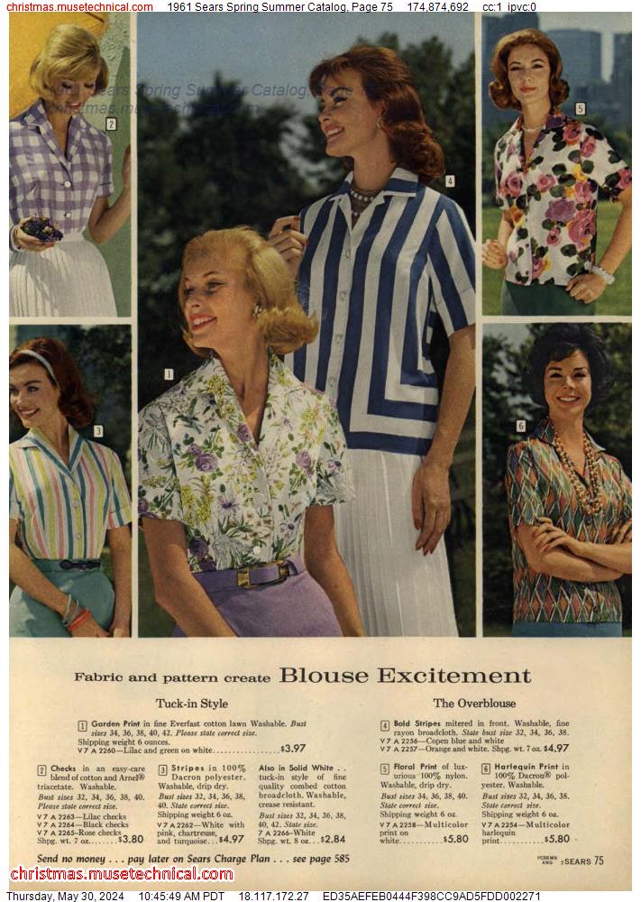 1961 Sears Spring Summer Catalog, Page 75