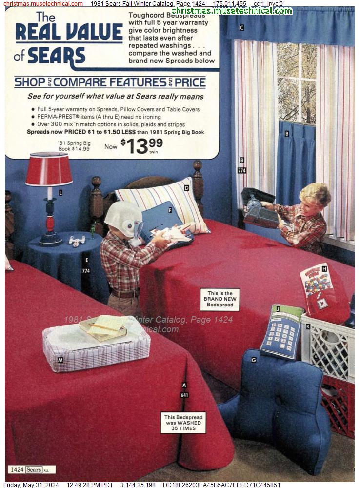 1981 Sears Fall Winter Catalog, Page 1424