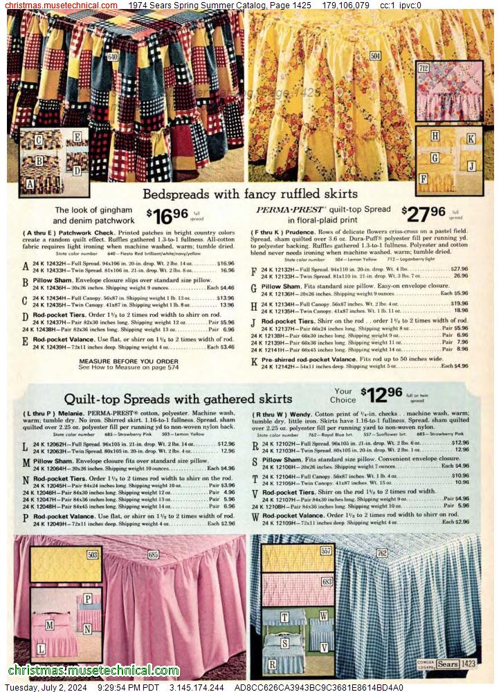 1974 Sears Spring Summer Catalog, Page 1425