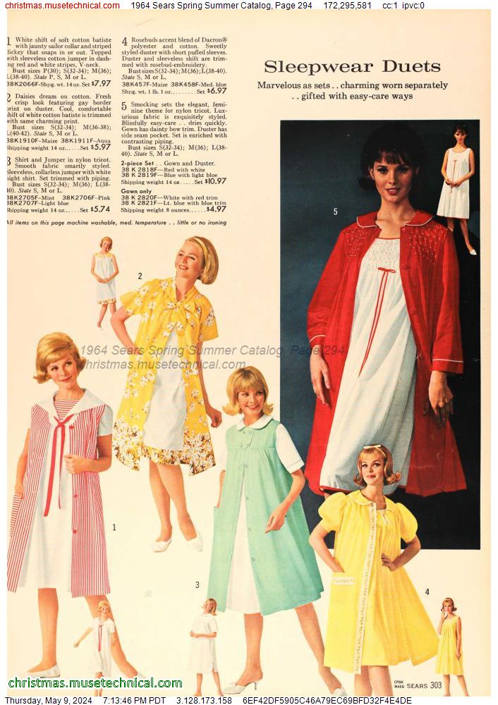 1964 Sears Spring Summer Catalog, Page 294