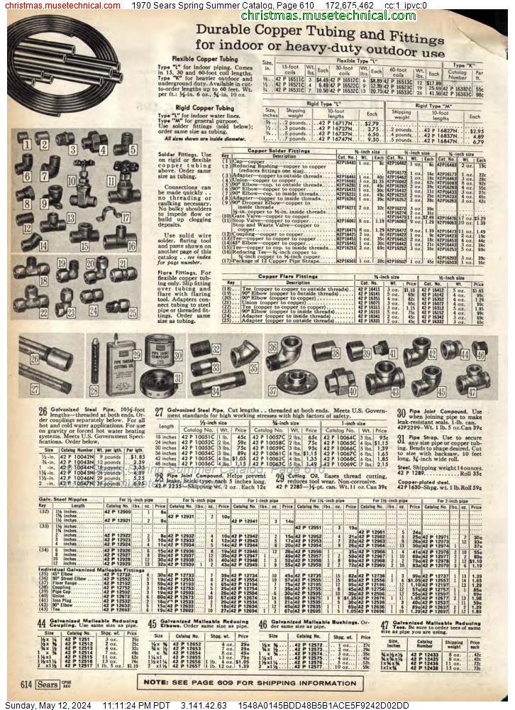 1970 Sears Spring Summer Catalog, Page 610