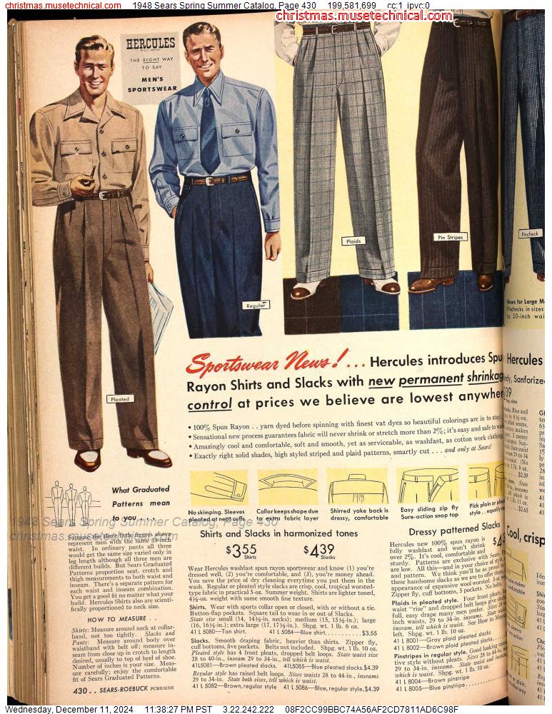 1948 Sears Spring Summer Catalog, Page 430