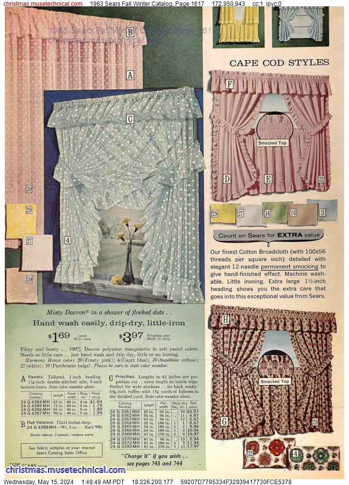 1963 Sears Fall Winter Catalog, Page 1617
