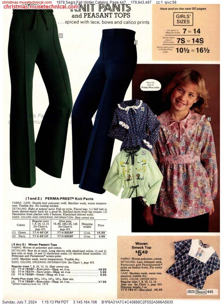 1978 Sears Fall Winter Catalog, Page 447