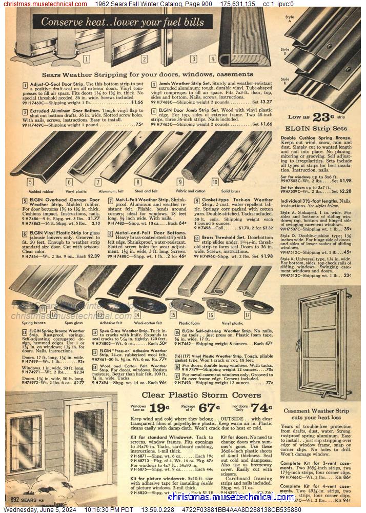 1962 Sears Fall Winter Catalog, Page 900