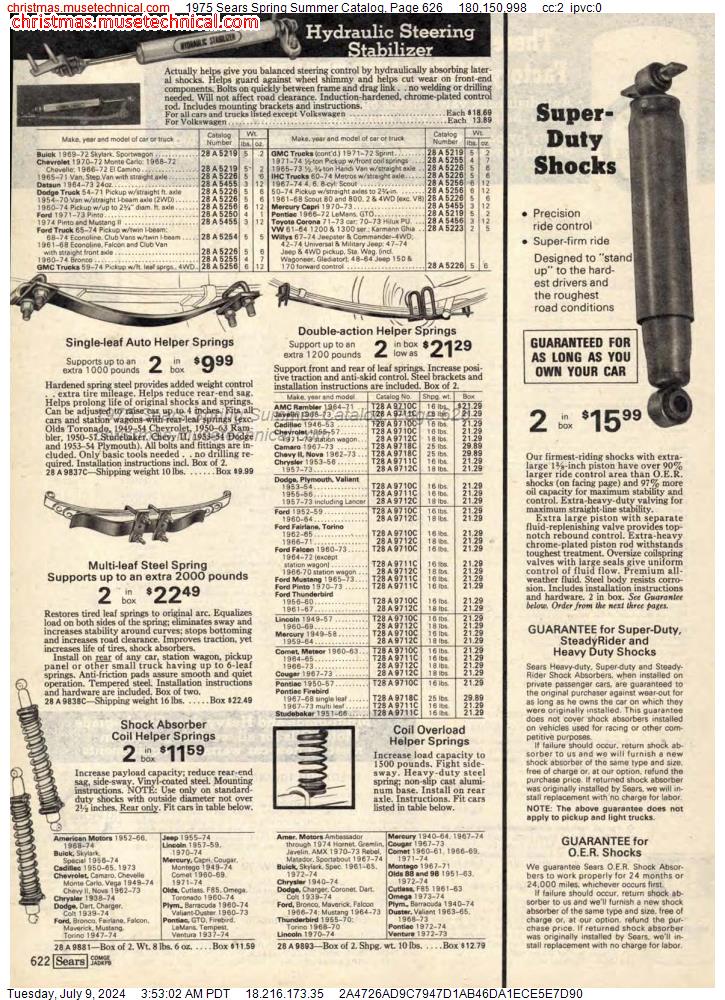 1975 Sears Spring Summer Catalog, Page 626