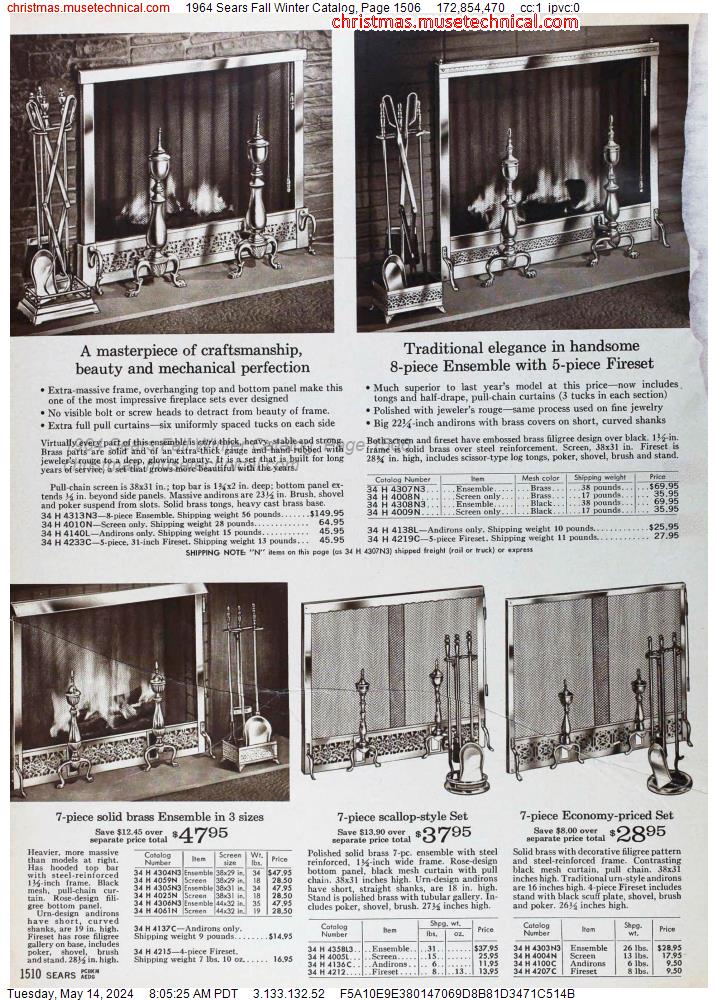 1964 Sears Fall Winter Catalog, Page 1506