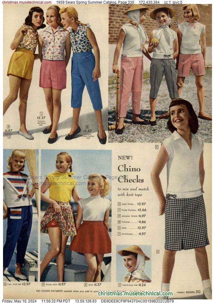 1959 Sears Spring Summer Catalog, Page 335 - Catalogs & Wishbooks