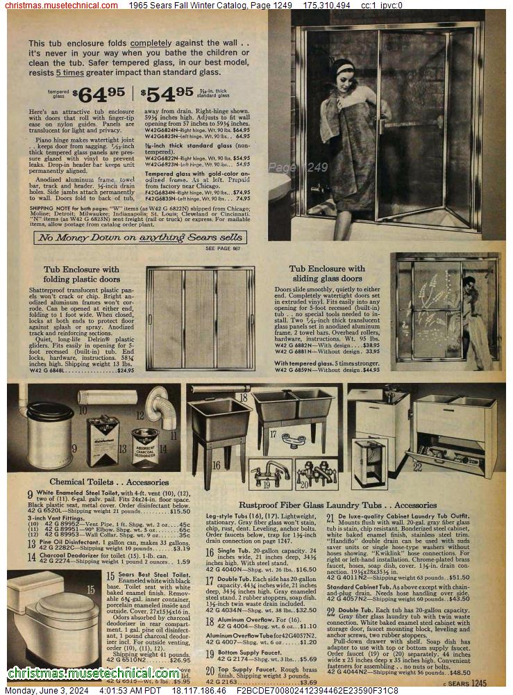 1965 Sears Fall Winter Catalog, Page 1249