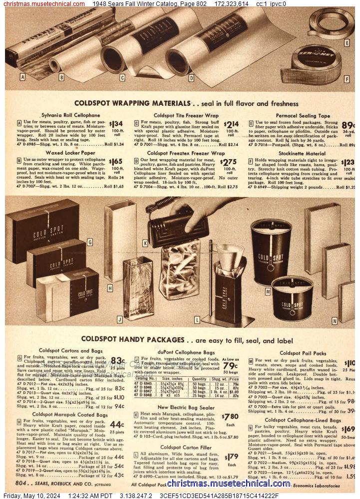 1948 Sears Fall Winter Catalog, Page 802