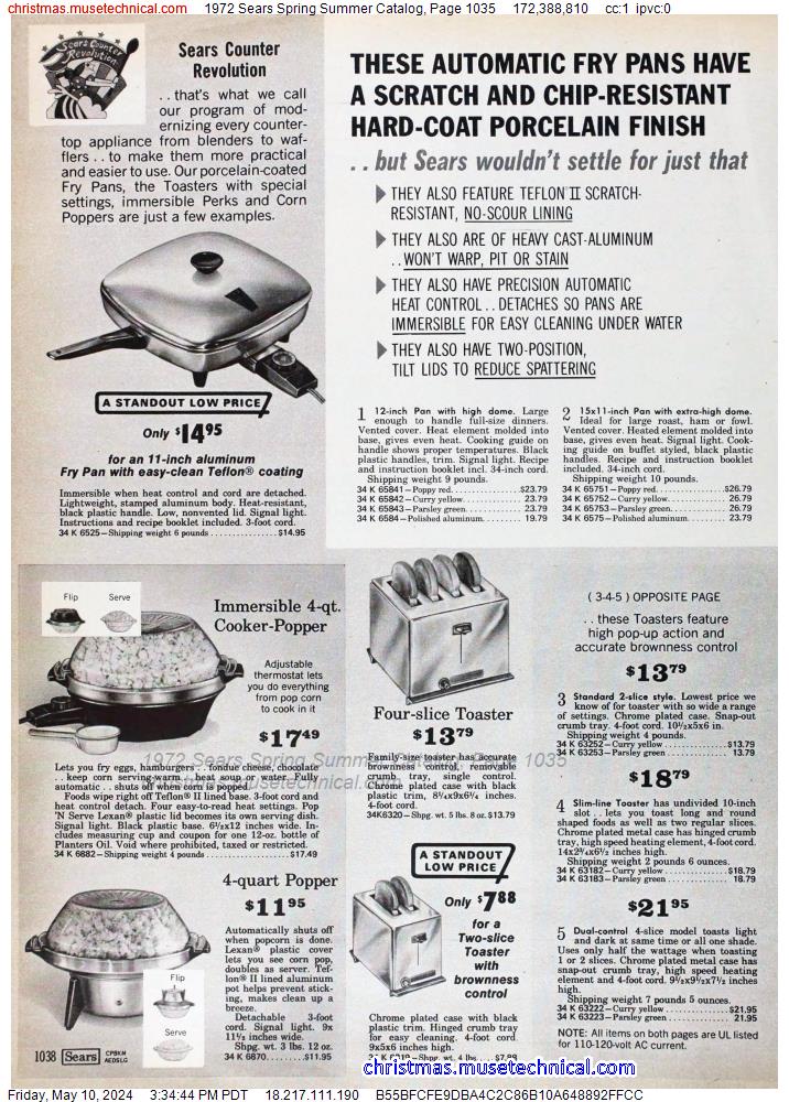 1972 Sears Spring Summer Catalog, Page 1035