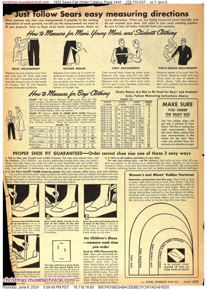 1952 Sears Fall Winter Catalog, Page 1445