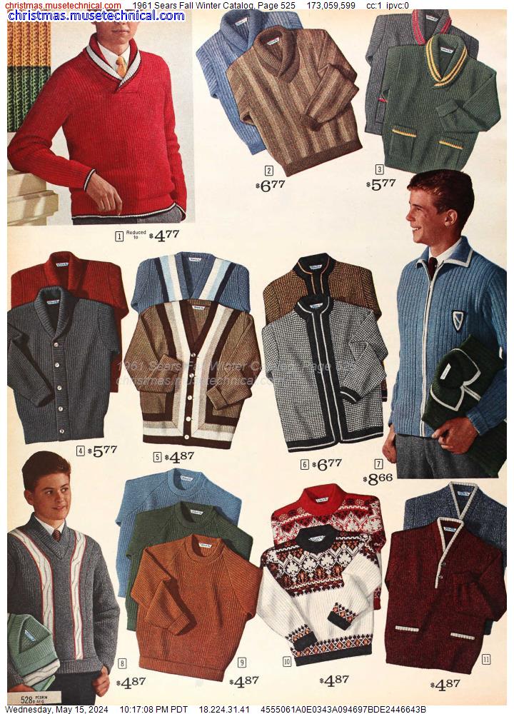 1961 Sears Fall Winter Catalog, Page 525