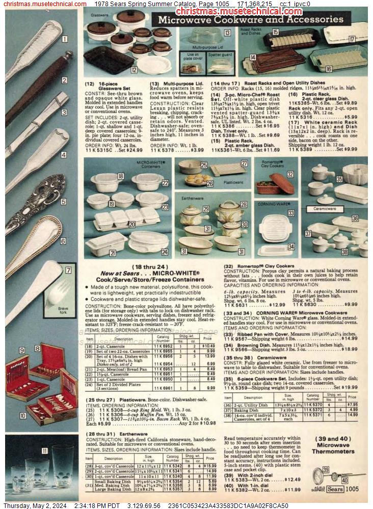 1978 Sears Spring Summer Catalog, Page 1005