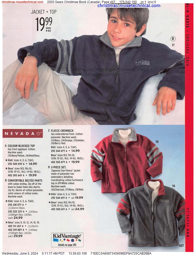 2003 Sears Christmas Book (Canada), Page 407