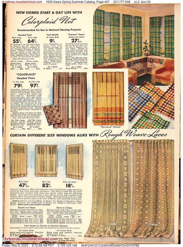 1939 Sears Spring Summer Catalog, Page 457