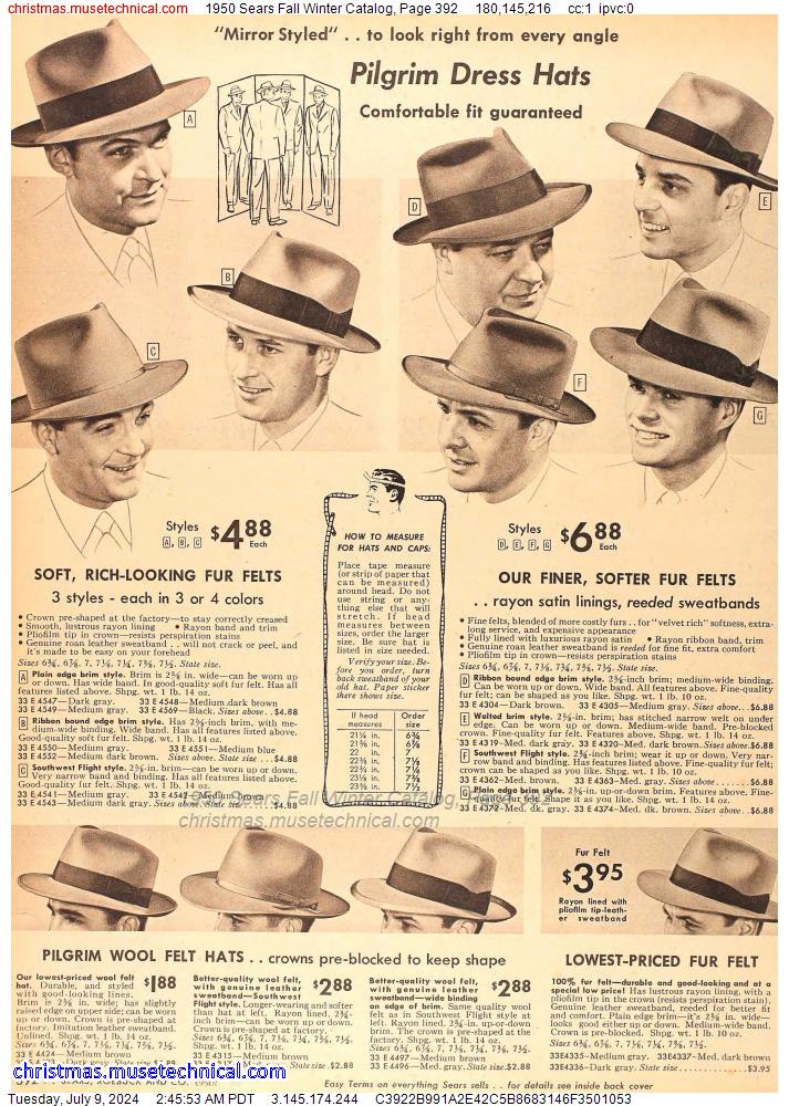 1950 Sears Fall Winter Catalog, Page 392
