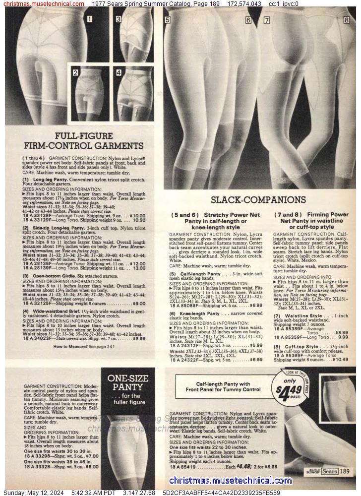 1977 Sears Spring Summer Catalog, Page 189