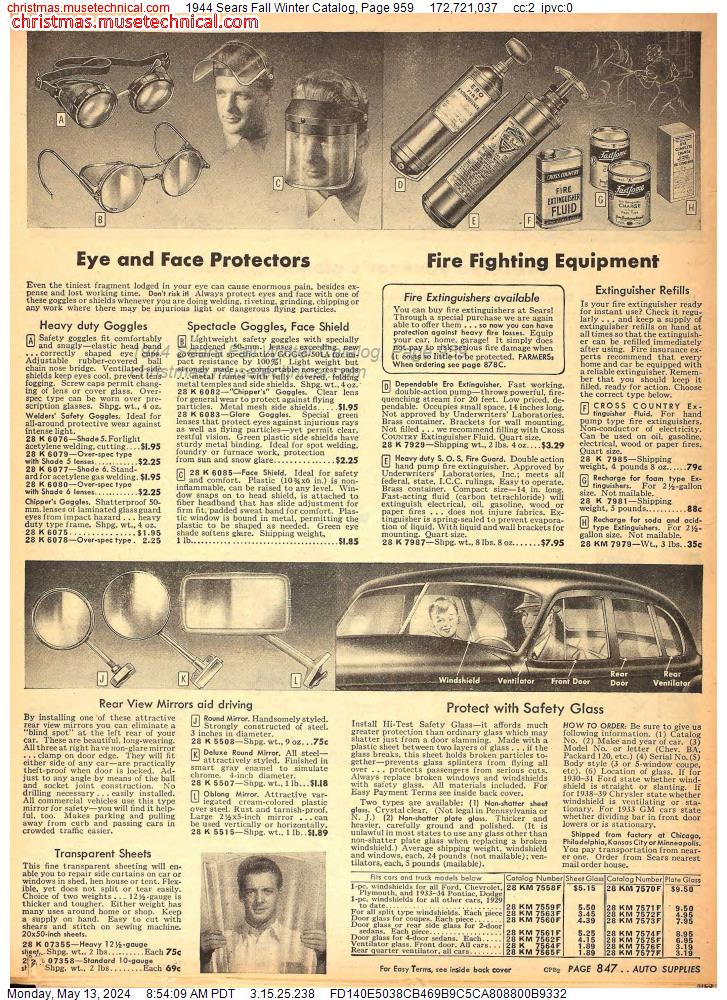 1944 Sears Fall Winter Catalog, Page 959