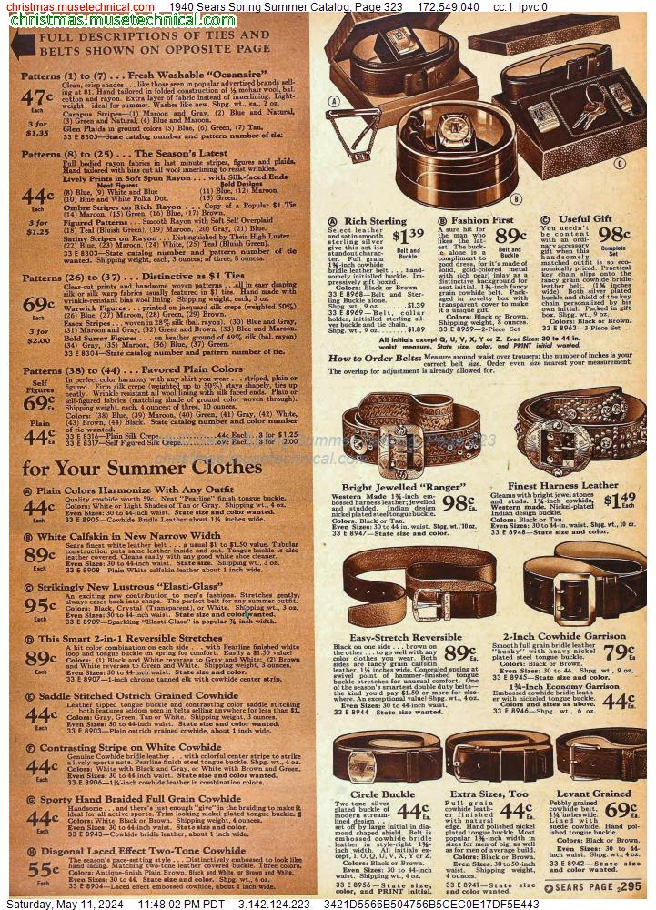 1940 Sears Spring Summer Catalog, Page 323