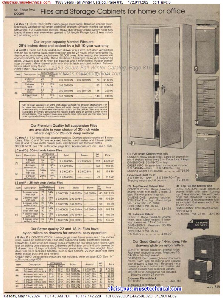 1983 Sears Fall Winter Catalog, Page 815