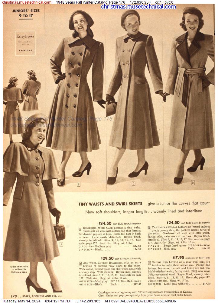 1948 Sears Fall Winter Catalog, Page 176