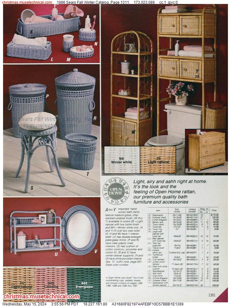1986 Sears Fall Winter Catalog, Page 1311