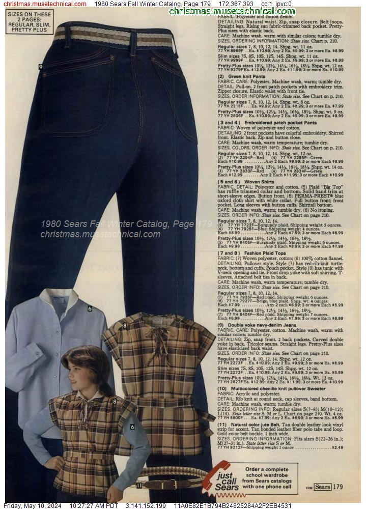 1980 Sears Fall Winter Catalog, Page 179