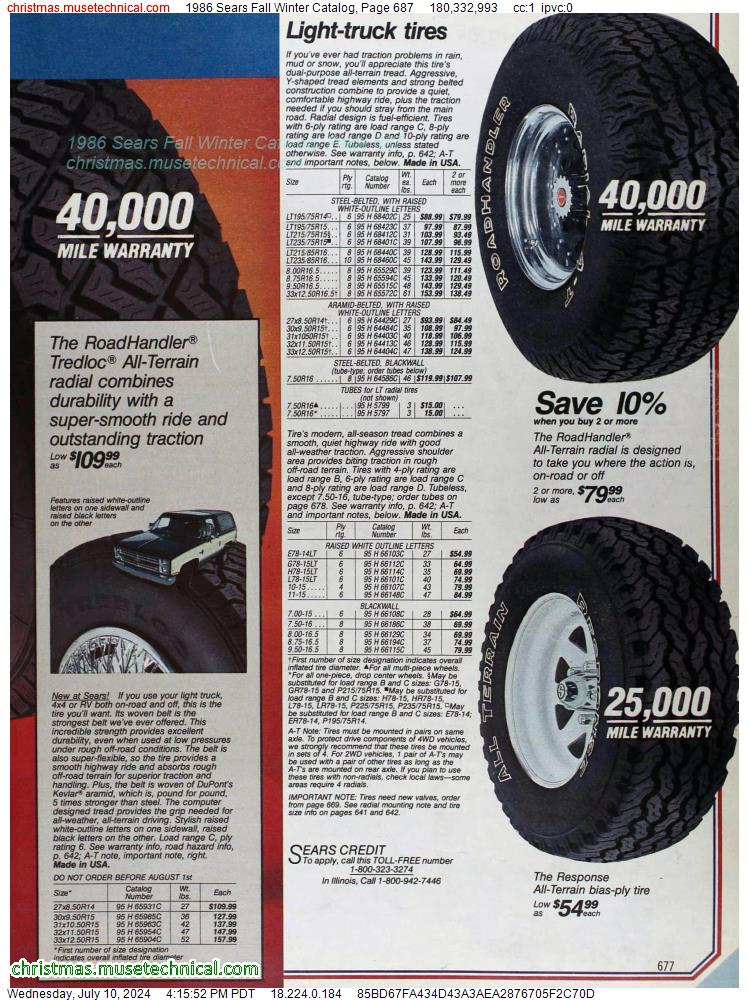 1986 Sears Fall Winter Catalog, Page 687
