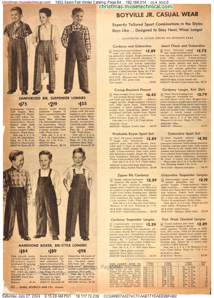 1952 Sears Fall Winter Catalog, Page 64